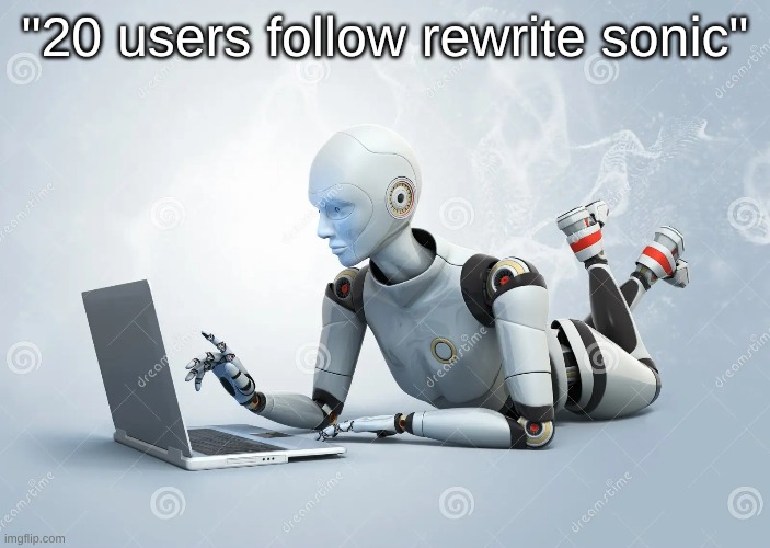who are they :cry: | "20 users follow rewrite sonic" | made w/ Imgflip meme maker