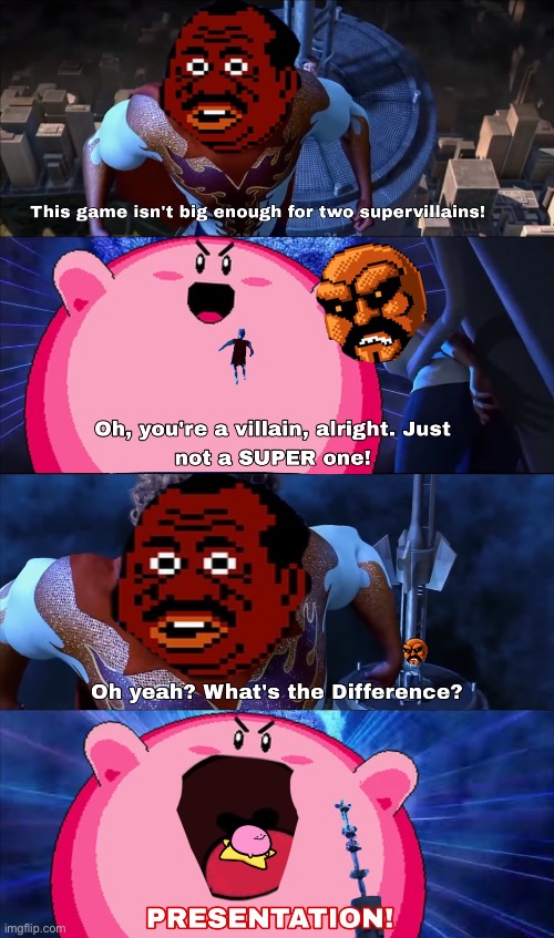 Welcome to the NES! We got fun and games! | image tagged in meme,kirby,presentation,megamind,nintendo | made w/ Imgflip meme maker