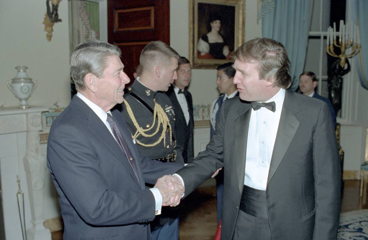 High Quality President Reagan and DJT Blank Meme Template