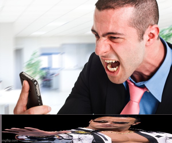 mobile phone shout angry business man | image tagged in mobile phone shout angry business man | made w/ Imgflip meme maker