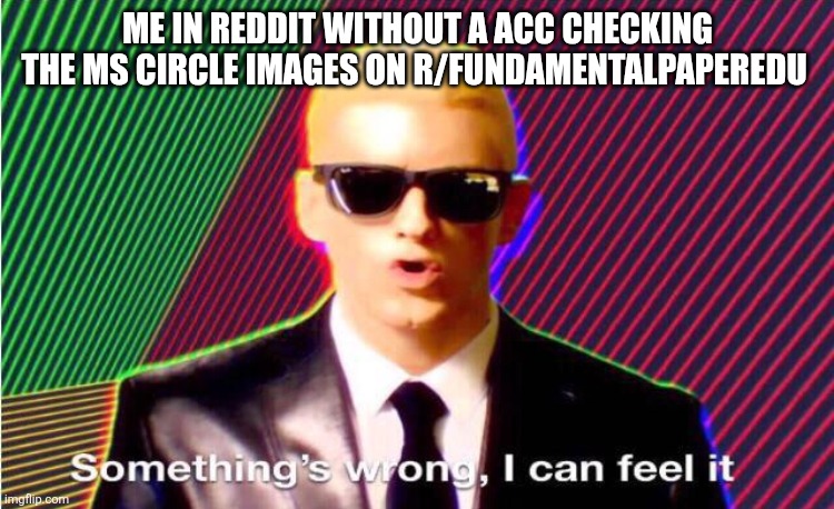 There is something wronegth | ME IN REDDIT WITHOUT A ACC CHECKING THE MS CIRCLE IMAGES ON R/FUNDAMENTALPAPEREDU | image tagged in something s wrong | made w/ Imgflip meme maker
