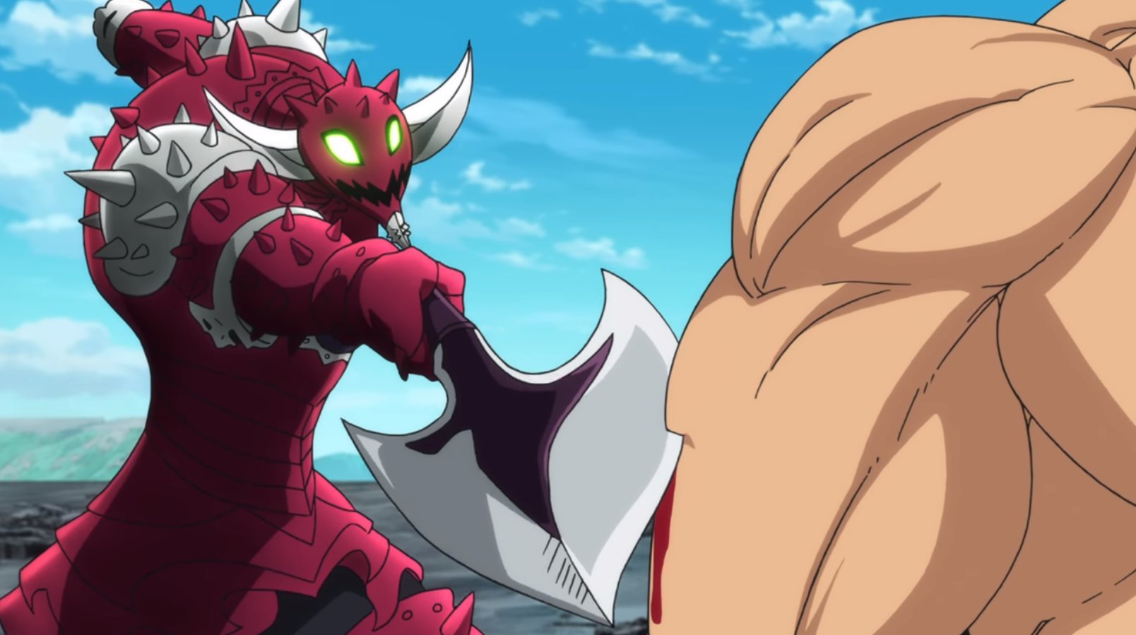 Escanor tanks Galad Blank Meme Template