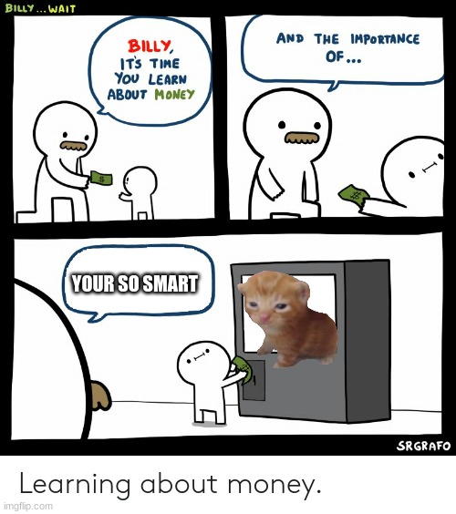 Billy Learning About Money | YOUR SO SMART | image tagged in billy learning about money | made w/ Imgflip meme maker