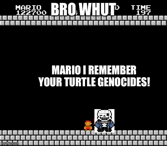 Thank You Mario | BRO WHUT; MARIO I REMEMBER YOUR TURTLE GENOCIDES! | image tagged in thank you mario | made w/ Imgflip meme maker