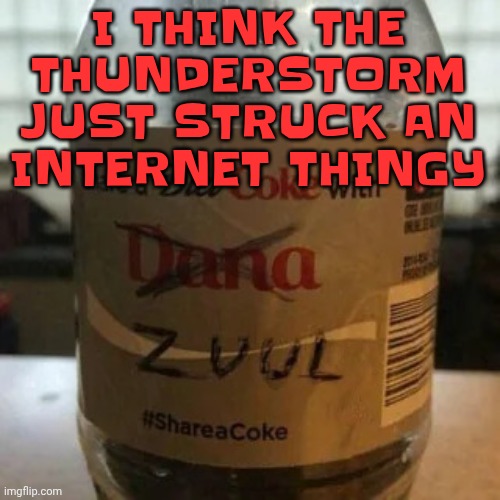 there is no diet, only zero | I THINK THE THUNDERSTORM JUST STRUCK AN INTERNET THINGY | image tagged in there is no diet only zero | made w/ Imgflip meme maker