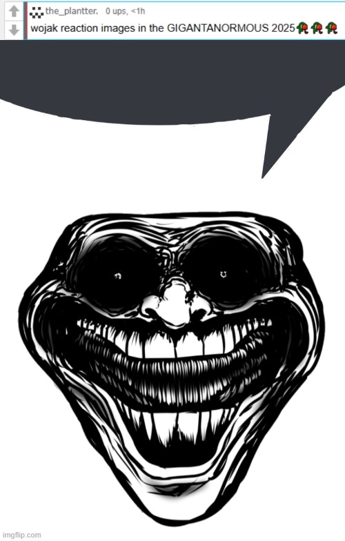 image tagged in discord speech bubble,cursed troll face | made w/ Imgflip meme maker