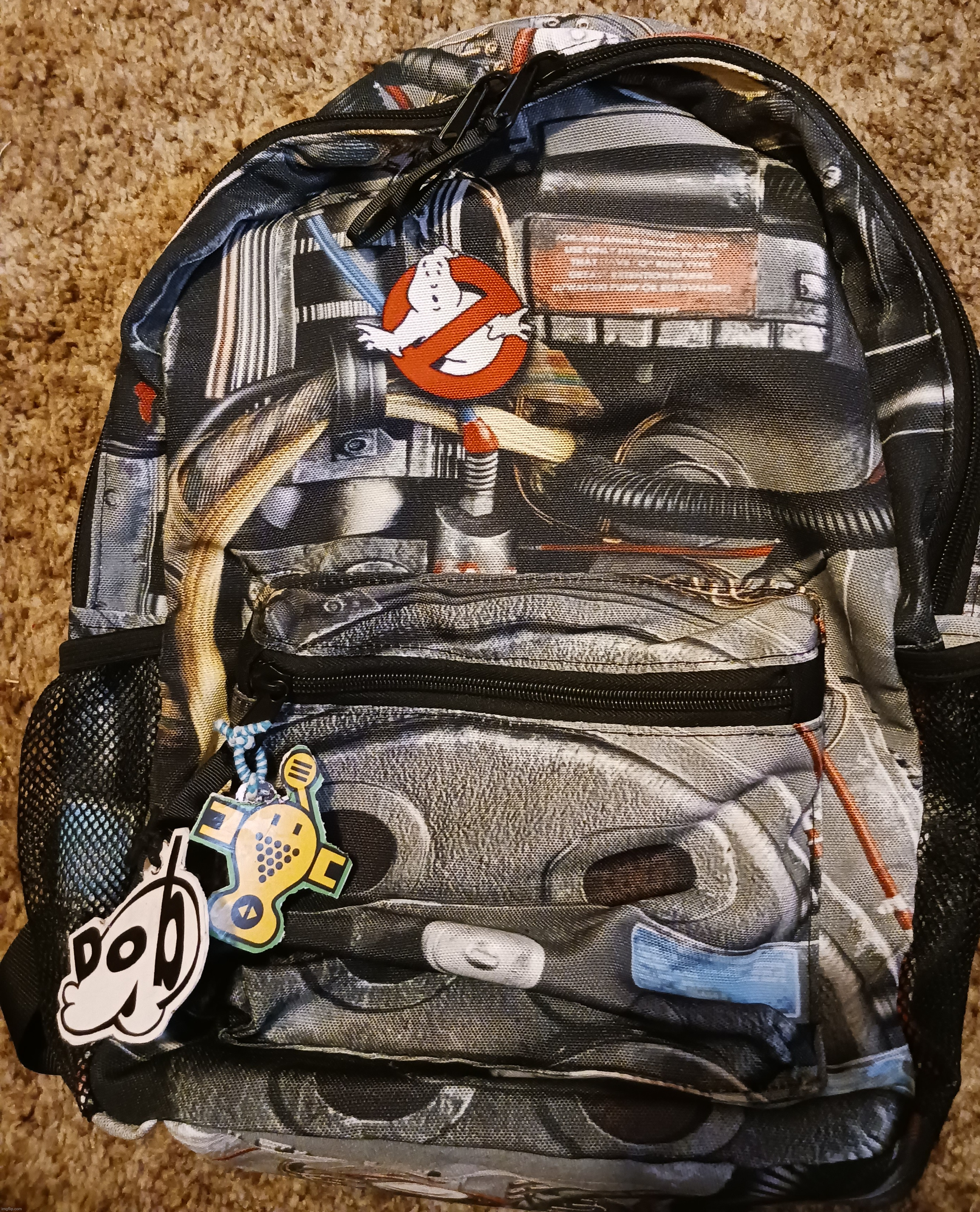 Backpack for high school, also added some keychains | made w/ Imgflip meme maker