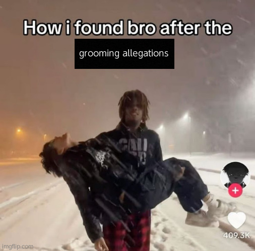 the colon three guy | grooming allegations | image tagged in the colon three guy | made w/ Imgflip meme maker