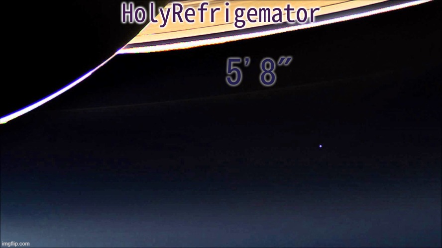 HolyRefrigemator Temp | 5'8" | image tagged in holyrefrigemator temp | made w/ Imgflip meme maker
