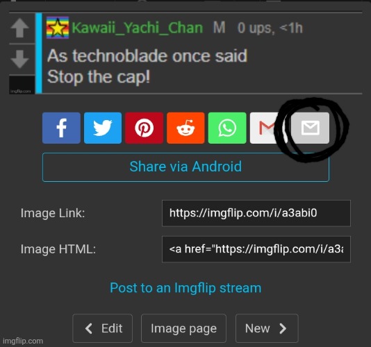You can use this button to send image link directly in mc !!!!!! | made w/ Imgflip meme maker