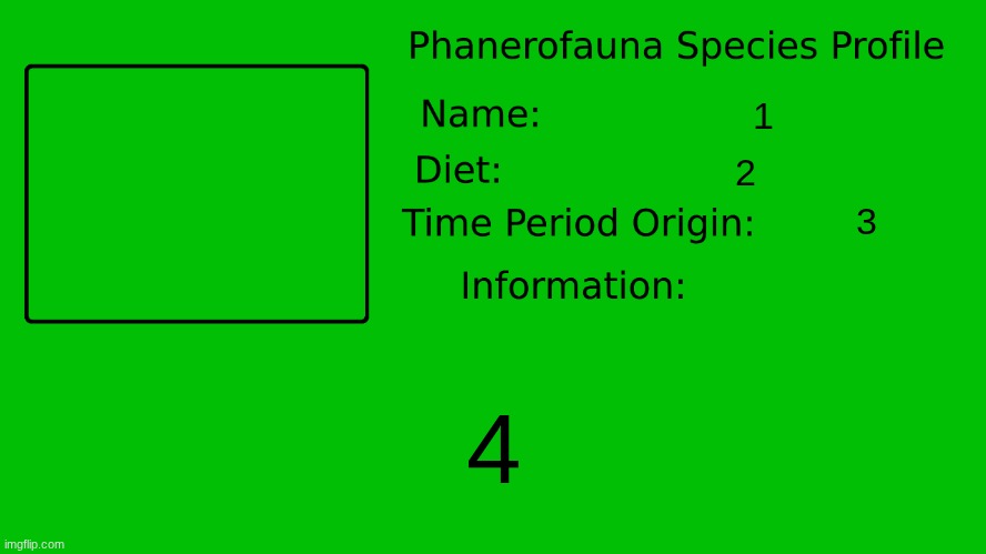 F.A.R species profile template I made (I might make more of these sooner or later).mp3 | 1; 2; 3; 4 | image tagged in phanerofauna species profile,far,fauna activity research | made w/ Imgflip meme maker