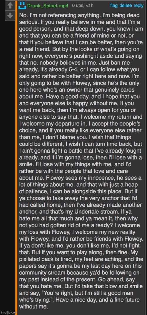 This’ll be my last speech, and my last eulogy before I go out in style. | image tagged in final spinel of topic | made w/ Imgflip meme maker