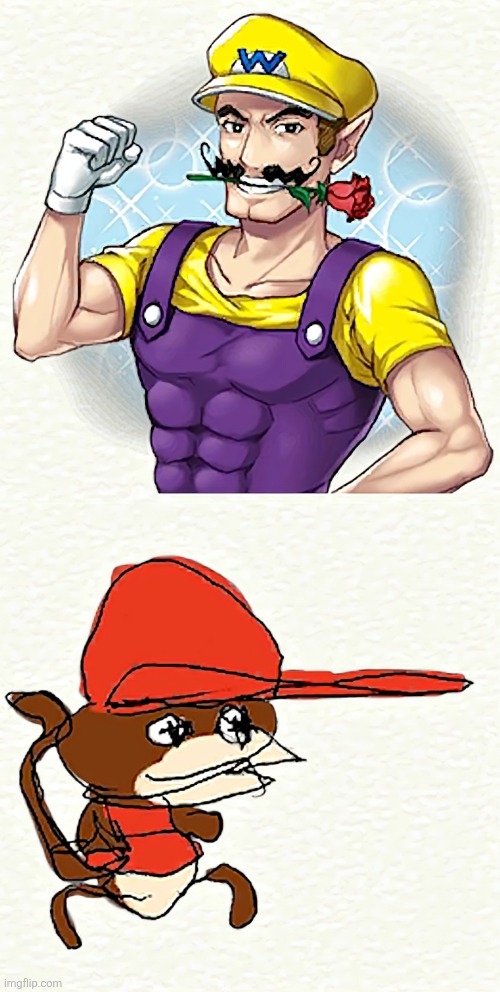 Both drawn by the same person | image tagged in wario | made w/ Imgflip meme maker