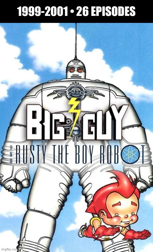 Adapted from the comic book series by Frank Miller and Geof Darrow… | 1999-2001 • 26 EPISODES | image tagged in comics/cartoons,big guy and rusty the boy robot | made w/ Imgflip meme maker