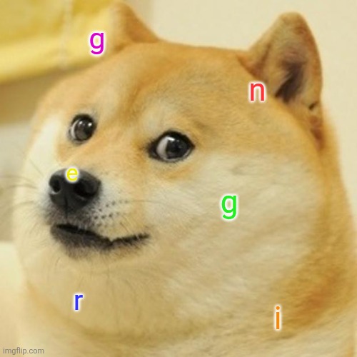 testing the bot's patience yet again | g; n; e; g; r; i | image tagged in memes,doge | made w/ Imgflip meme maker