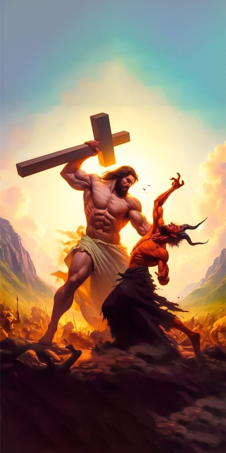 Jesus vs Devil Blank Meme Template