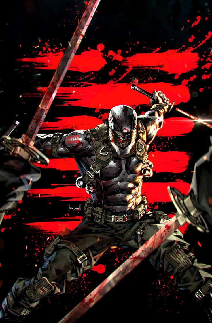 Snake Eyes Ninja swordfight Blank Meme Template