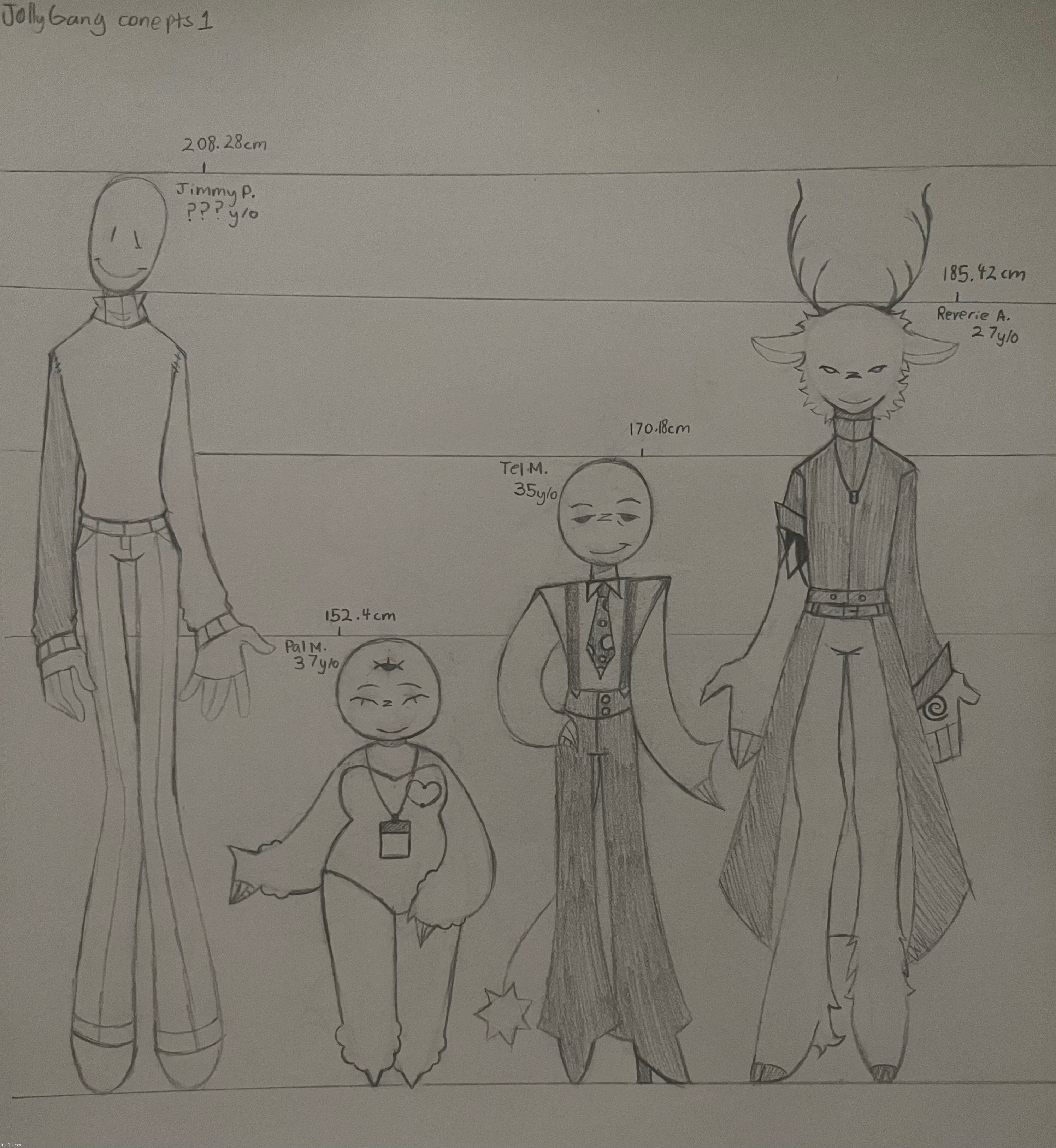 I may be starting a visual novel so here’s some designs (There’s two more I need to do) | made w/ Imgflip meme maker