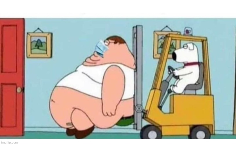 Peter griffin forklift mask | image tagged in peter griffin forklift mask | made w/ Imgflip meme maker