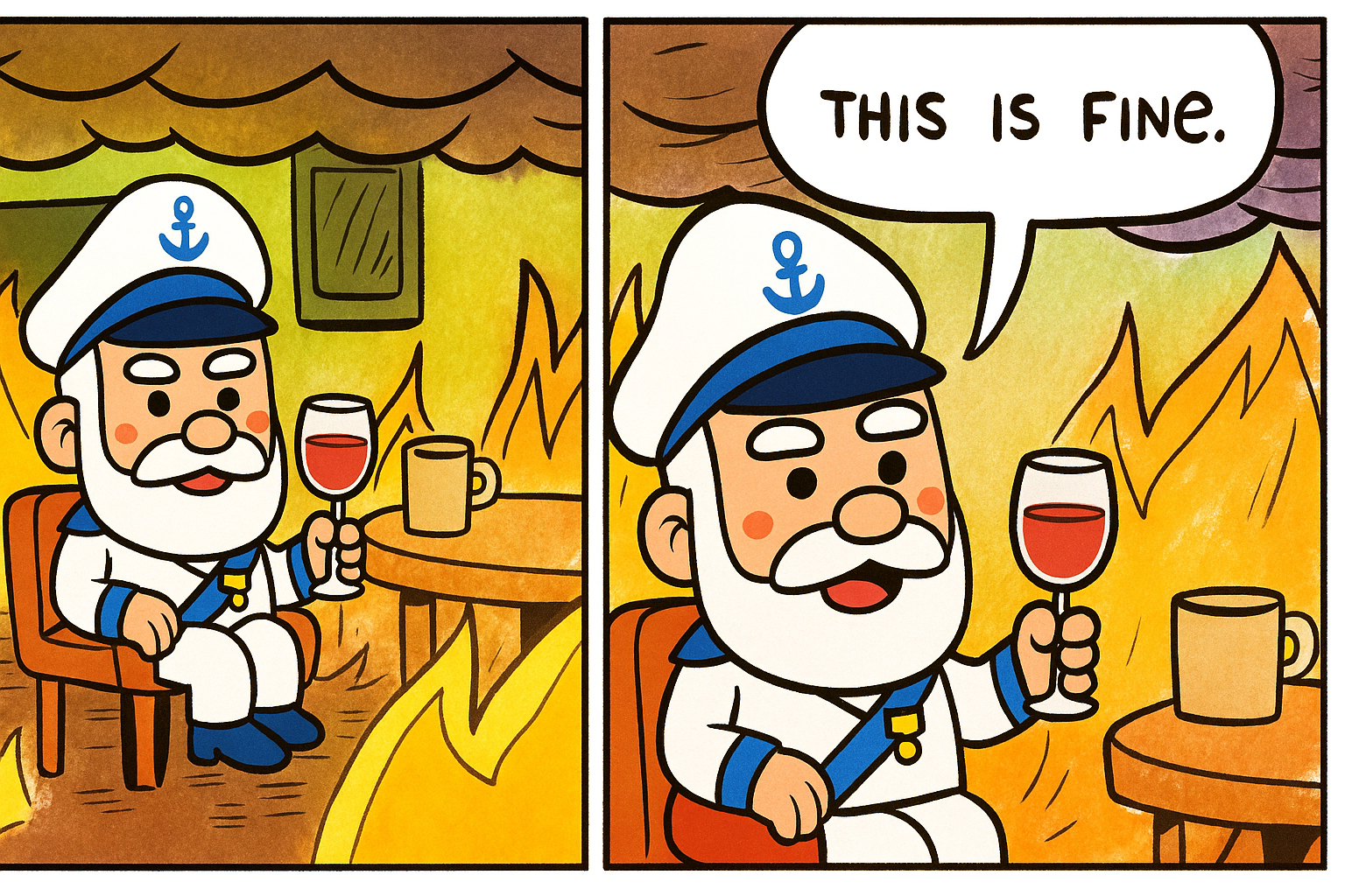 this is fine Blank Meme Template