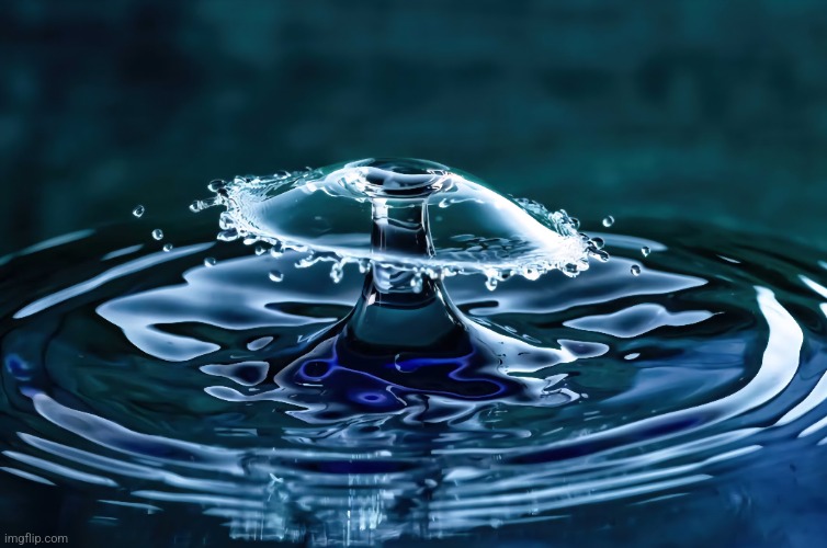 Water droplet frozen in time. 
Photo credit: Michael  Harlow | image tagged in water,drop,perfectly timed photo,awesome,photography | made w/ Imgflip meme maker