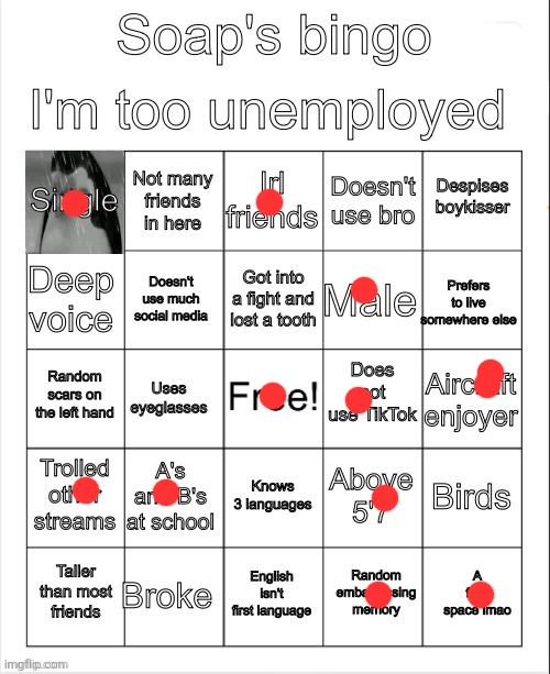 .... | image tagged in soap's bingo | made w/ Imgflip meme maker