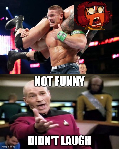 Not funny, didn't laugh. | NOT FUNNY; DIDN'T LAUGH | image tagged in ruin this fill in meme 37,not funny didn't laugh,deviantart,beating a dead horse,cringe,wwe | made w/ Imgflip meme maker