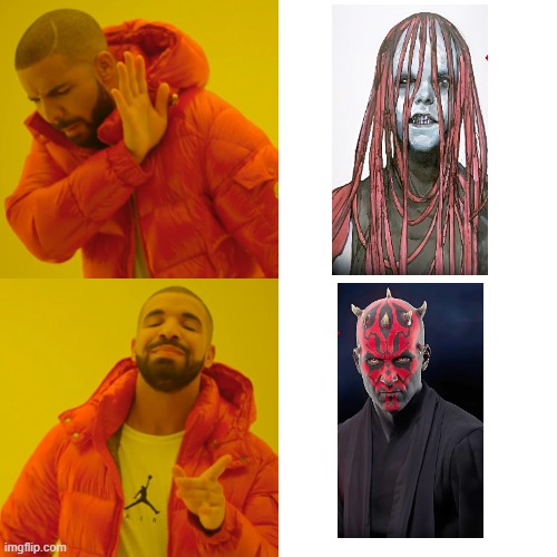 Darth Maul Concept Art | image tagged in memes,drake hotline bling | made w/ Imgflip meme maker
