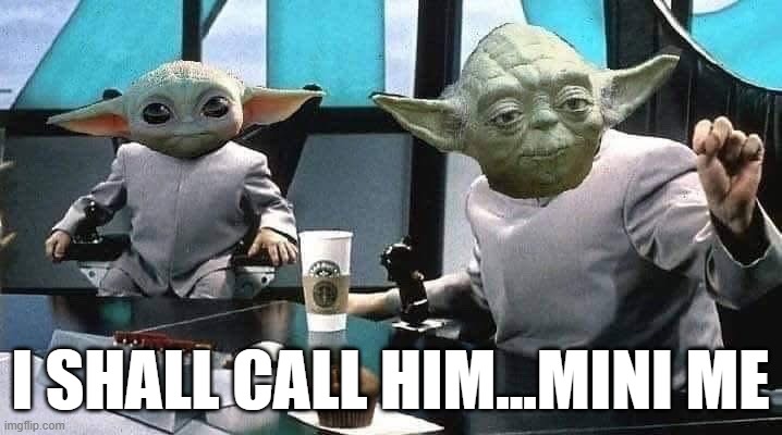 Yoda and Grogu | I SHALL CALL HIM...MINI ME | image tagged in yoda,grogu | made w/ Imgflip meme maker