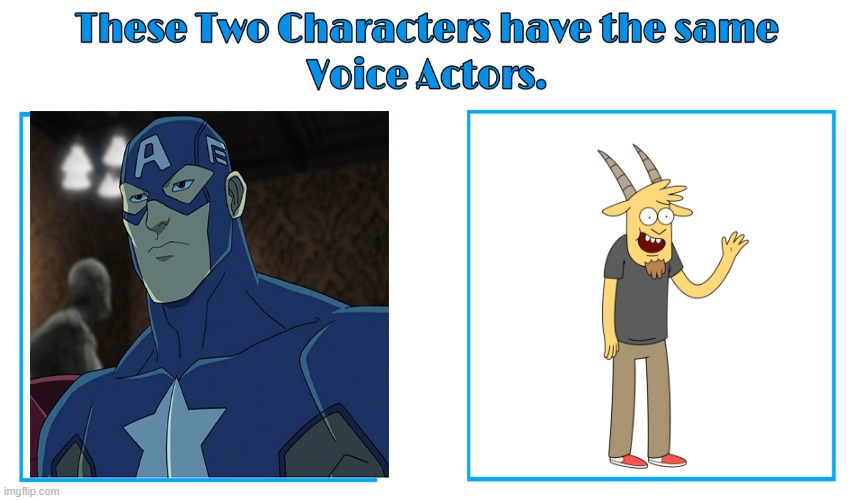Roger Craig Smith 2 | image tagged in same voice actor,captain america,roger craig smith,regular show,marvel comics,cartoon network | made w/ Imgflip meme maker