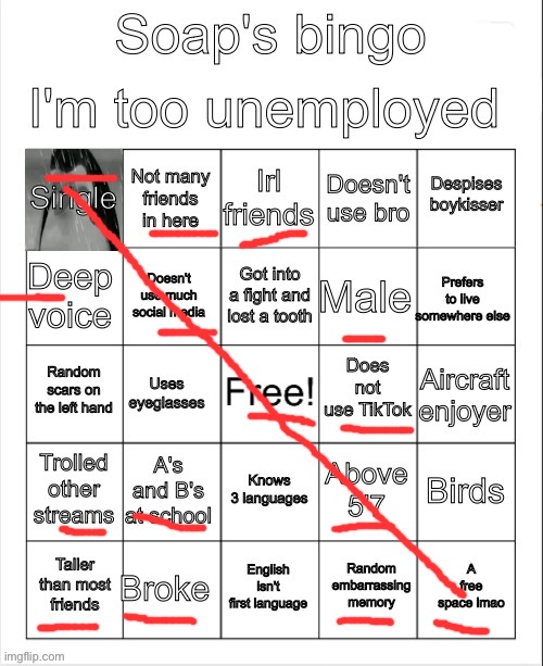 oh ya | image tagged in soap's bingo | made w/ Imgflip meme maker