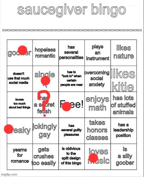 saucegiver bingo | image tagged in saucegiver bingo | made w/ Imgflip meme maker