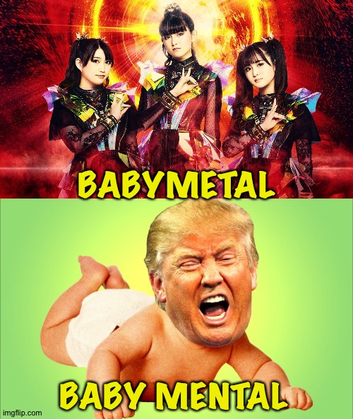 BABYMETAL BABY MENTAL | image tagged in babymetal 2023,baby trump | made w/ Imgflip meme maker