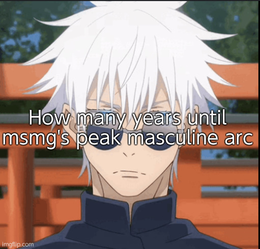 I mean | How many years until msmg's peak masculine arc | made w/ Imgflip meme maker