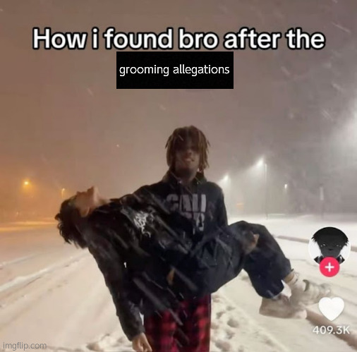 the colon three guy | grooming allegations | image tagged in the colon three guy | made w/ Imgflip meme maker