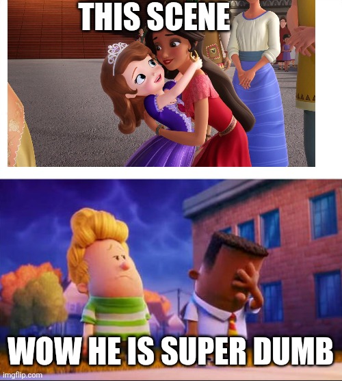 Literally what I thought | THIS SCENE; WOW HE IS SUPER DUMB | image tagged in george and harold annoyed,fun,memes,funny memes,captain underpants | made w/ Imgflip meme maker