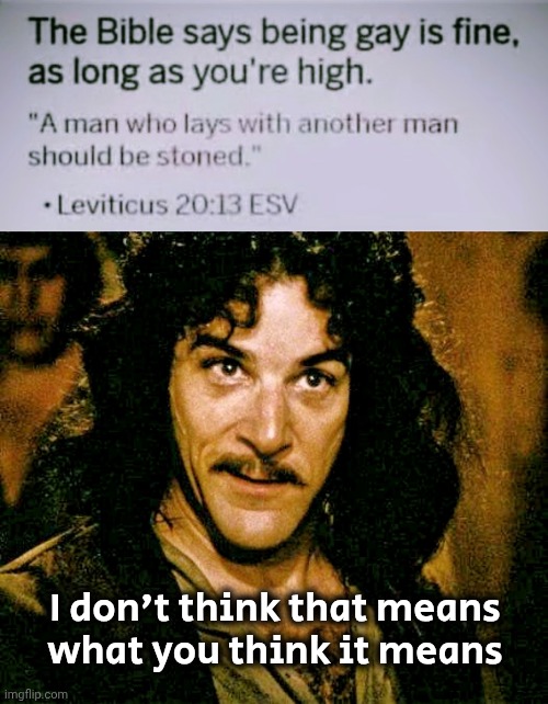 "Everybody must get stoned" - Bob Dylan | I don't think that means
what you think it means | image tagged in i don't think it means what you think it means,geh,why,religious freedom,doesn't either | made w/ Imgflip meme maker