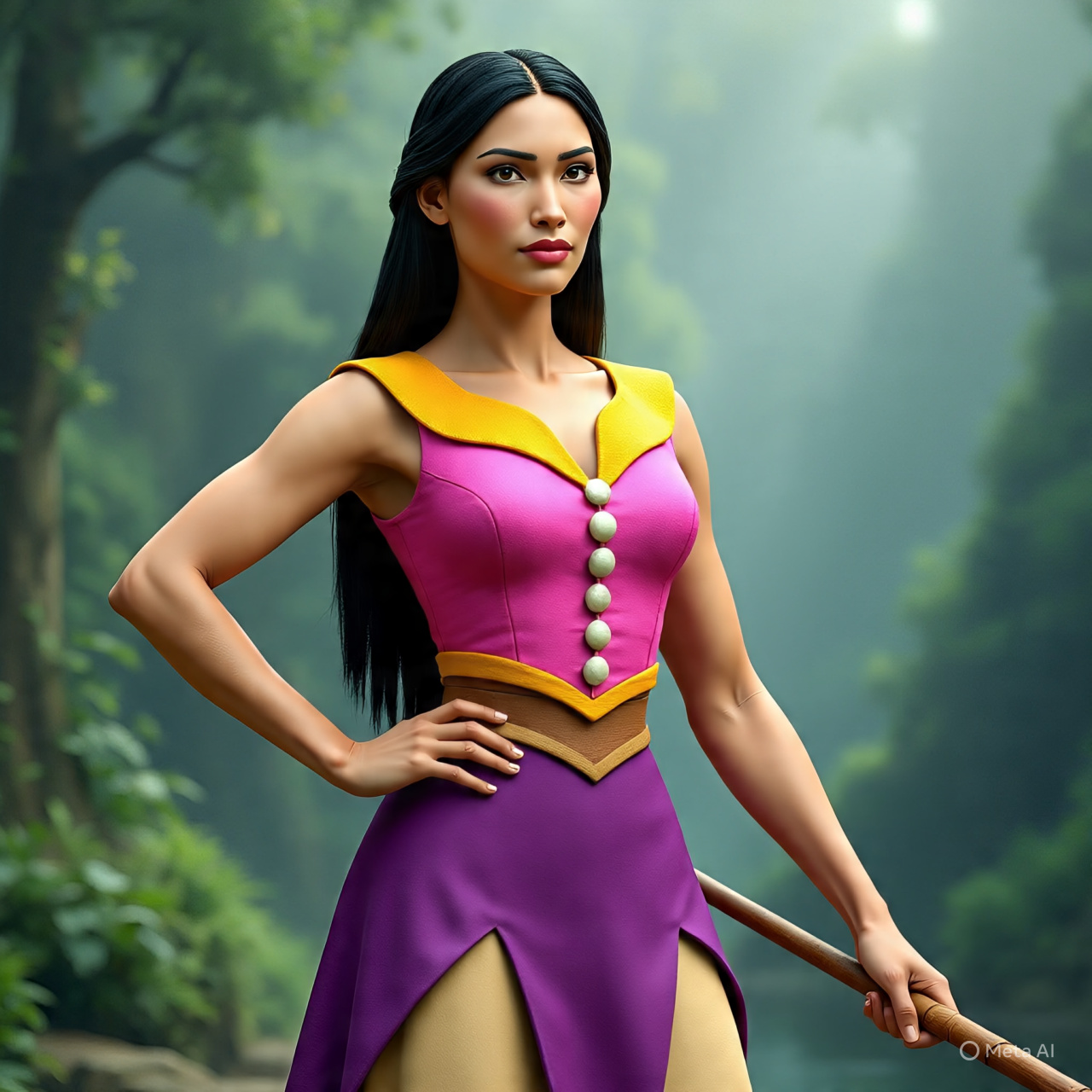 Kung Fu Pocahontas Blank Meme Template