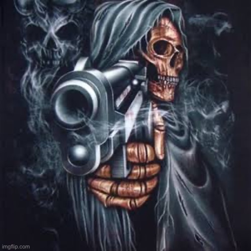 Skull gun | image tagged in skull gun | made w/ Imgflip meme maker
