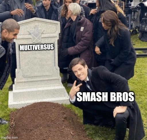 Grant Gustin over grave | MULTIVERSUS SMASH BROS | image tagged in grant gustin over grave | made w/ Imgflip meme maker