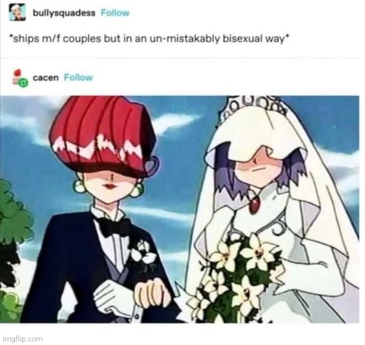 Jesse and James were fr always so bi coded for some reason ? | image tagged in bisexual,pokemon,team rocket | made w/ Imgflip meme maker