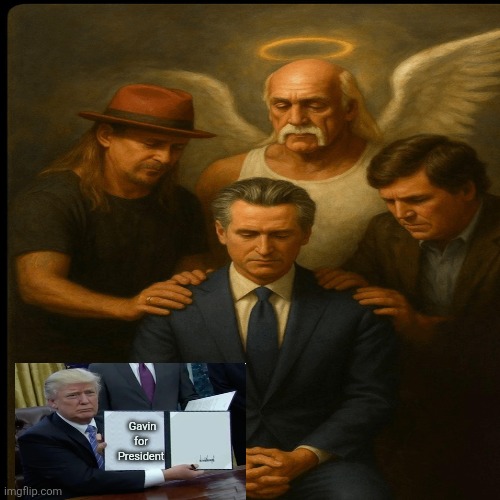 Gavin Newsome approves this message | Gavin for 
President | image tagged in trolling,trump and maga,propaganda,owning the fascists,funny ha ha | made w/ Imgflip meme maker