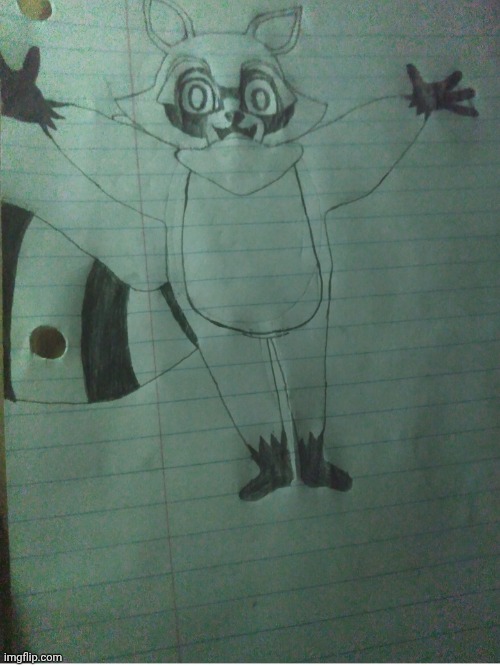 My Very Bad Attempt At Drawing | image tagged in rambley,raccoon,indigo park | made w/ Imgflip meme maker