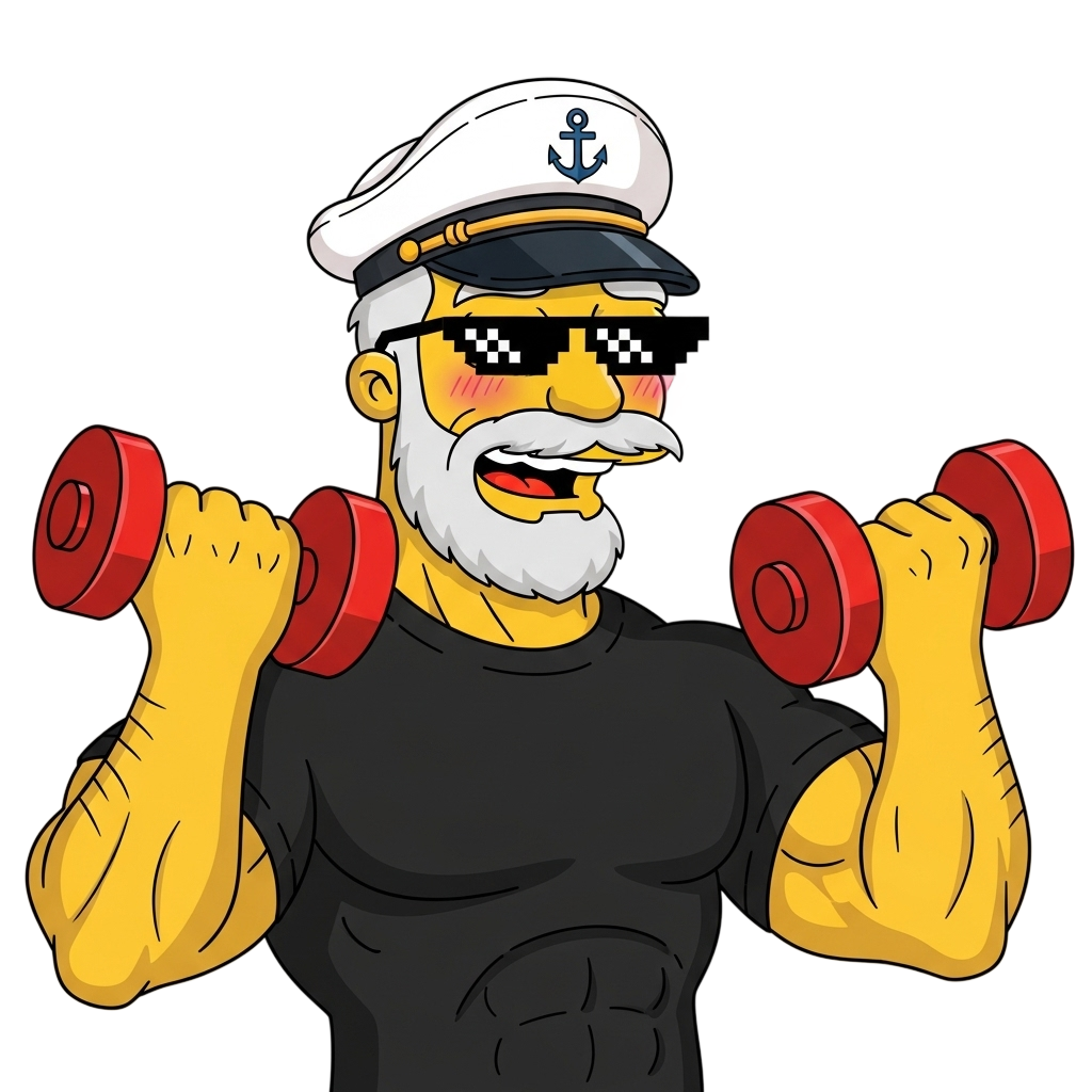 Muscular captain Blank Meme Template