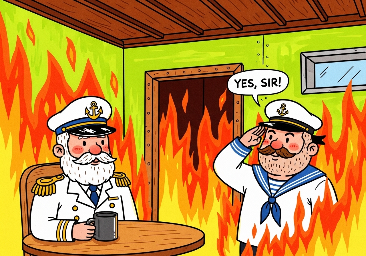 Yes sir in burning ship Blank Meme Template
