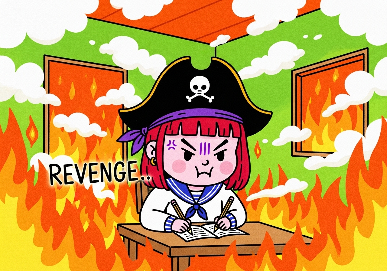 angry pirate in burning ship Blank Meme Template
