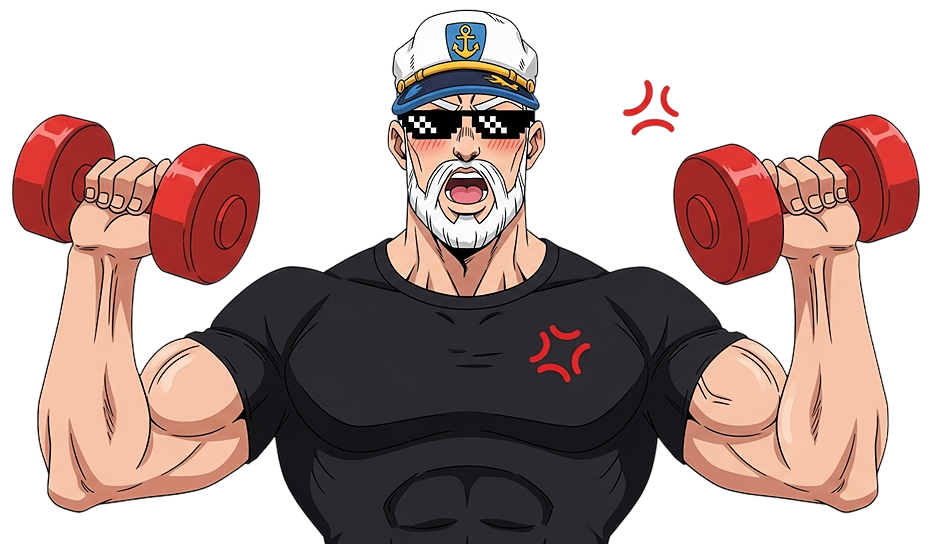 muscular captain Blank Meme Template