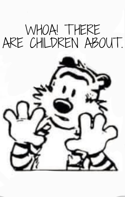 Wait a hot minute | WHOA! THERE ARE CHILDREN ABOUT. | image tagged in wait a hot minute | made w/ Imgflip meme maker