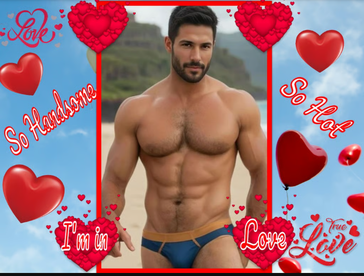 Handsome Muscular Men, I'm in Love. Blank Meme Template