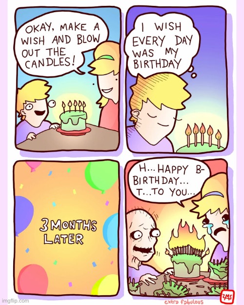 Extra Fabulous | image tagged in comics,extra fabulous,birthday,every day,old man | made w/ Imgflip meme maker